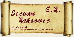 Stevan Maksović vizit kartica